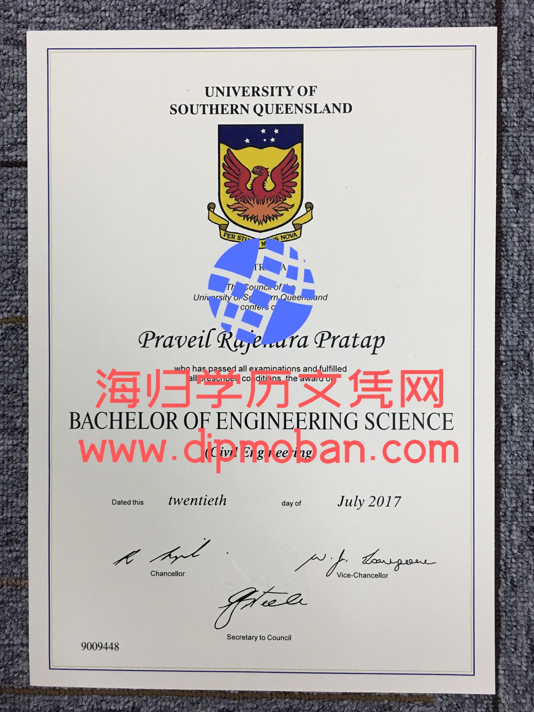 南昆士兰大学毕业证